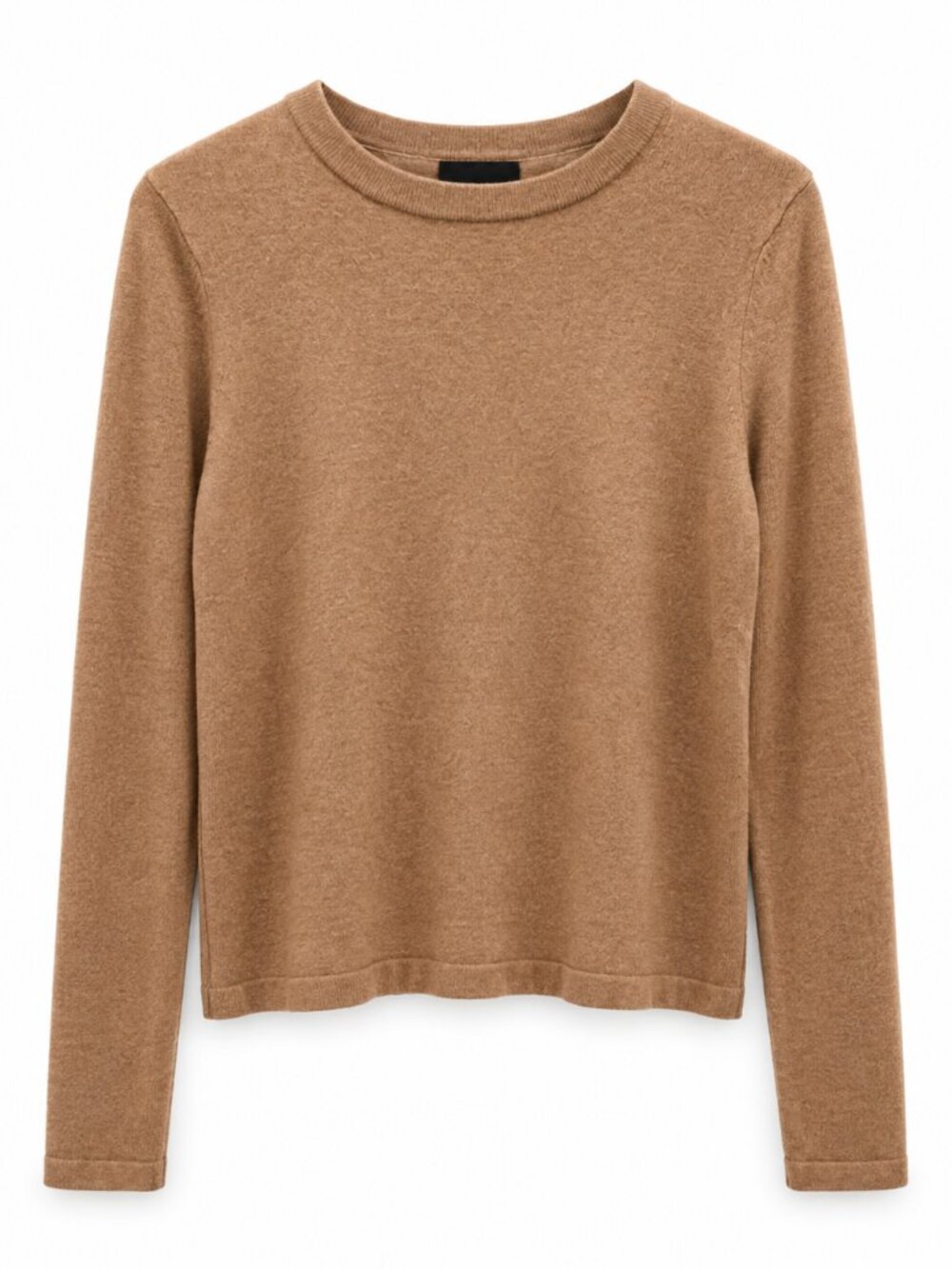 MASSIMO DUTTI Camel Wool Blend Crewneck Sweater Size S